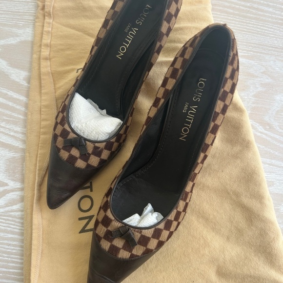 Louis Vuitton checkerboard calfskin pumps - Picture 1 of 5